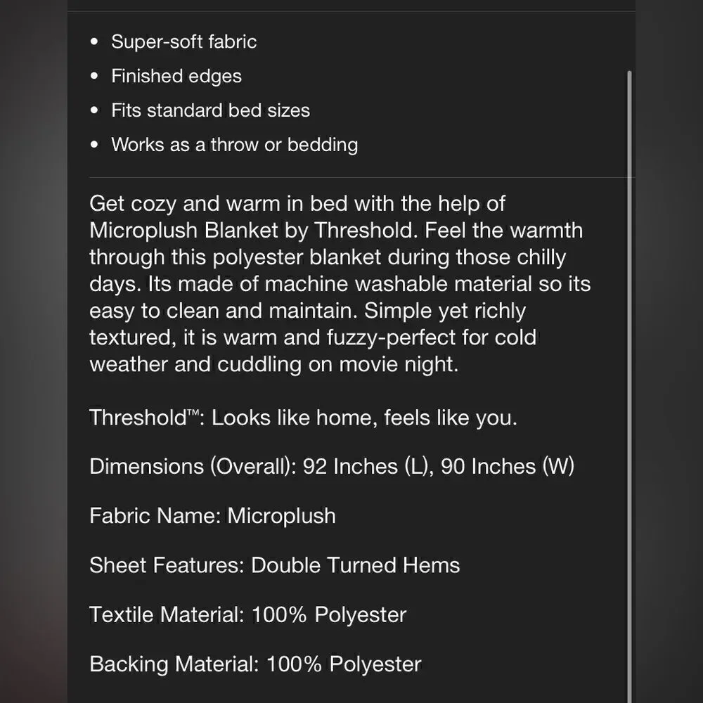 Threshold bed blanket